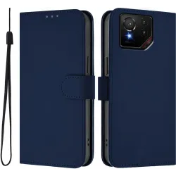 Coque portefeuille Phonesta Soft Skin pour Asus ROG Phone 9/9 Pro - Bleu foncé