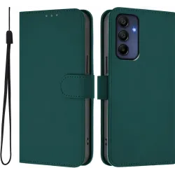 Coque portefeuille Phonesta Soft Skin pour Samsung Galaxy A16 - Vert foncé