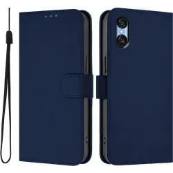 Coque portefeuille Phonesta Soft Skin pour Sony Xperia 10 VI - Bleu foncé