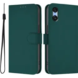 Coque portefeuille Phonesta Soft Skin pour Sony Xperia 10 VI - Vert foncé
