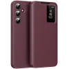 Coque portefeuille Phonesta Smart Window pour Samsung Galaxy S25 - Bordeaux