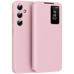 Coque portefeuille Phonesta Smart Window pour Samsung Galaxy S25 - Rose