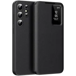 Coque portefeuille Phonesta Smart Window pour Samsung Galaxy S25 Ultra - Noir