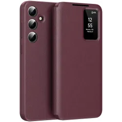 Coque portefeuille Phonesta Smart Window pour Samsung Galaxy S24 - Bordeaux