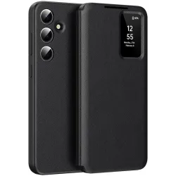 Coque portefeuille Phonesta Smart Window pour Samsung Galaxy S24 - Noir