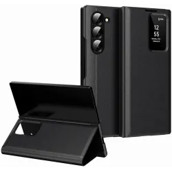 Coque portefeuille Phonesta Smart Window pour Samsung Galaxy Z Fold 6 - Noir