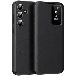 Coque portefeuille Phonesta Smart Window pour Samsung Galaxy A55 - Noir