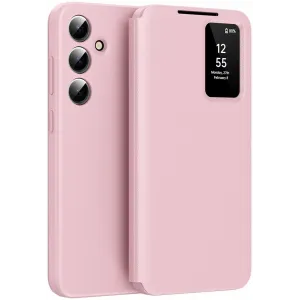 Coque portefeuille Phonesta Smart Window pour Samsung Galaxy S24 FE - Rose