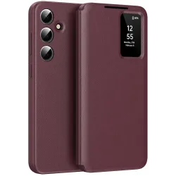 Coque portefeuille Phonesta Smart Window pour Samsung Galaxy A36/A56 - Bordeaux