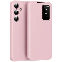 Coque portefeuille Phonesta Smart Window pour Samsung Galaxy A36/A56 - Rose