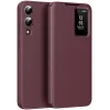 Coque portefeuille Phonesta Smart Window pour Samsung Galaxy S25 Edge - Bordeaux