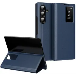 Coque portefeuille Phonesta Smart Window pour Samsung Galaxy Z Fold 7 - Bleu foncé