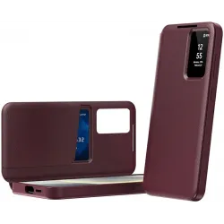 Coque portefeuille Phonesta Smart Window pour Samsung Galaxy S26 Ultra - Bordeaux