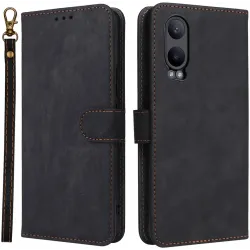 Coque portefeuille Phonesta Vintage Skin pour OnePlus Nord CE 4 Lite - Noir