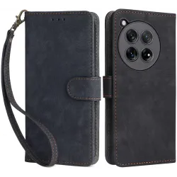 Coque portefeuille Phonesta Vintage Skin pour OnePlus 12 - Noir