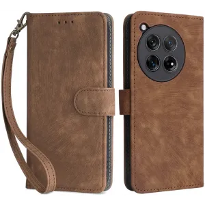Coque portefeuille Phonesta Vintage Skin pour OnePlus 12R - Marron