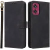 Coque portefeuille Phonesta Vintage Skin pour Motorola Edge 50 Fusion - Noir