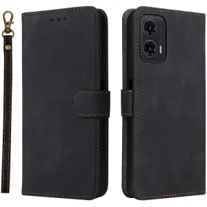 Coque portefeuille Phonesta Vintage Skin pour Motorola Moto G35 - Noir