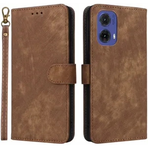 Coque portefeuille Phonesta Vintage Skin pour Motorola Moto G85 - Marron
