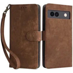 Coque portefeuille Phonesta Vintage Skin pour Google Pixel 8a - Marron