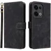 Coque portefeuille Phonesta Vintage Skin pour Oppo Reno13 - Noir