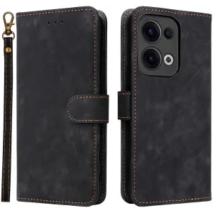 Coque portefeuille Phonesta Vintage Skin pour Oppo Reno13 - Noir