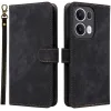 Coque portefeuille Phonesta Vintage Skin pour Oppo Reno13 Pro - Noir