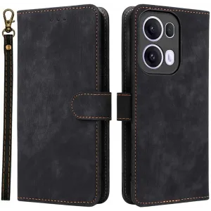 Coque portefeuille Phonesta Vintage Skin pour Oppo Reno13 Pro - Noir