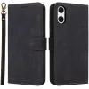 Coque portefeuille Phonesta Vintage Skin pour Sony Xperia 10 VI - Noir