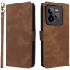 Coque portefeuille Phonesta Vintage Skin pour Realme GT 7 Pro - Marron