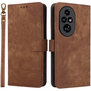 Coque portefeuille Phonesta Vintage Skin pour HONOR 200 Pro - Marron