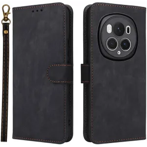 Coque portefeuille Phonesta Vintage Skin pour HONOR Magic6 Pro - Noir