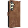 Coque portefeuille Phonesta Vintage Skin pour Samsung Galaxy S25 - Marron 7