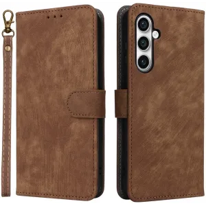 Coque portefeuille Phonesta Vintage Skin pour Samsung Galaxy S24 FE - Marron