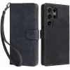 Coque portefeuille Phonesta Vintage Skin pour Samsung Galaxy S24 Ultra - Noir