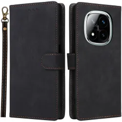 Coque portefeuille Phonesta Vintage Skin pour Xiaomi Redmi Note 14 Pro 5G/14 Pro Plus / Xiaomi Poco X7 - Noir