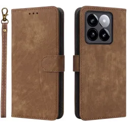 Coque portefeuille Phonesta Vintage Skin pour Xiaomi 14T - Marron