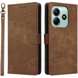 Coque portefeuille Phonesta Vintage Skin pour Xiaomi Redmi Note 14 5G - Marron