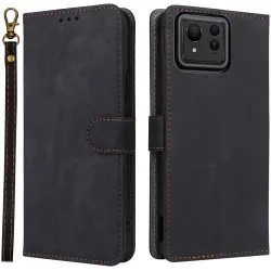 Coque portefeuille Phonesta Vintage Skin pour Asus Zenfone 11 Ultra - Noir