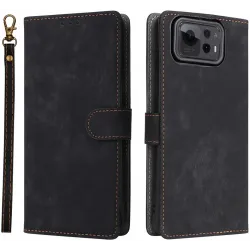 Coque portefeuille Phonesta Vintage Skin pour Asus Zenfone 12 Ultra - Noir