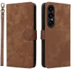 Coque portefeuille Phonesta Vintage Skin pour Sony Xperia 1 VII - Marron