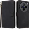 Coque portefeuille Phonesta Vintage Skin pour Vivo X200 - Noir