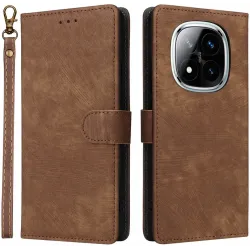 Coque portefeuille Phonesta Vintage Skin pour Xiaomi Redmi Note 14 Pro 4G - Marron