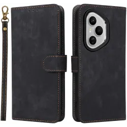 Coque portefeuille Phonesta Vintage Skin pour HONOR 400 Pro - Noir