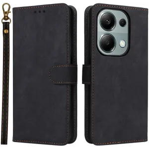Coque portefeuille Phonesta Vintage Skin pour Xiaomi Redmi Note 14S/13 Pro / Xiaomi Poco M6 Pro - Noir