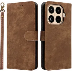 Coque portefeuille Phonesta Vintage Skin pour Xiaomi 15T Pro - Marron