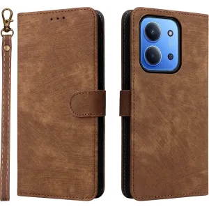 Coque portefeuille Phonesta Vintage Skin pour Xiaomi Redmi 15C / Xiaomi Poco C85 - Marron