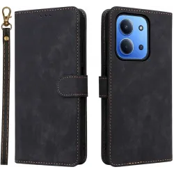 Coque portefeuille Phonesta Vintage Skin pour Xiaomi Redmi 15C / Xiaomi Poco C85 - Noir