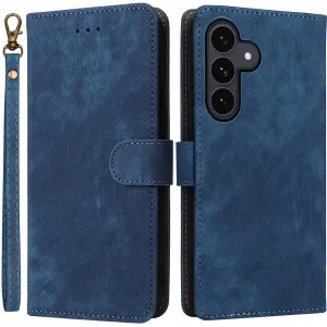 Coque portefeuille Phonesta Vintage Skin pour Samsung Galaxy S25 FE - Bleu