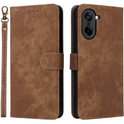 Coque portefeuille Phonesta Vintage Skin pour OnePlus Nord CE5 - Marron